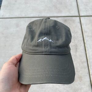 Outdoor Cap Mountain Embroidered Hat Khaki Minimalist Hiking Adjustable OS